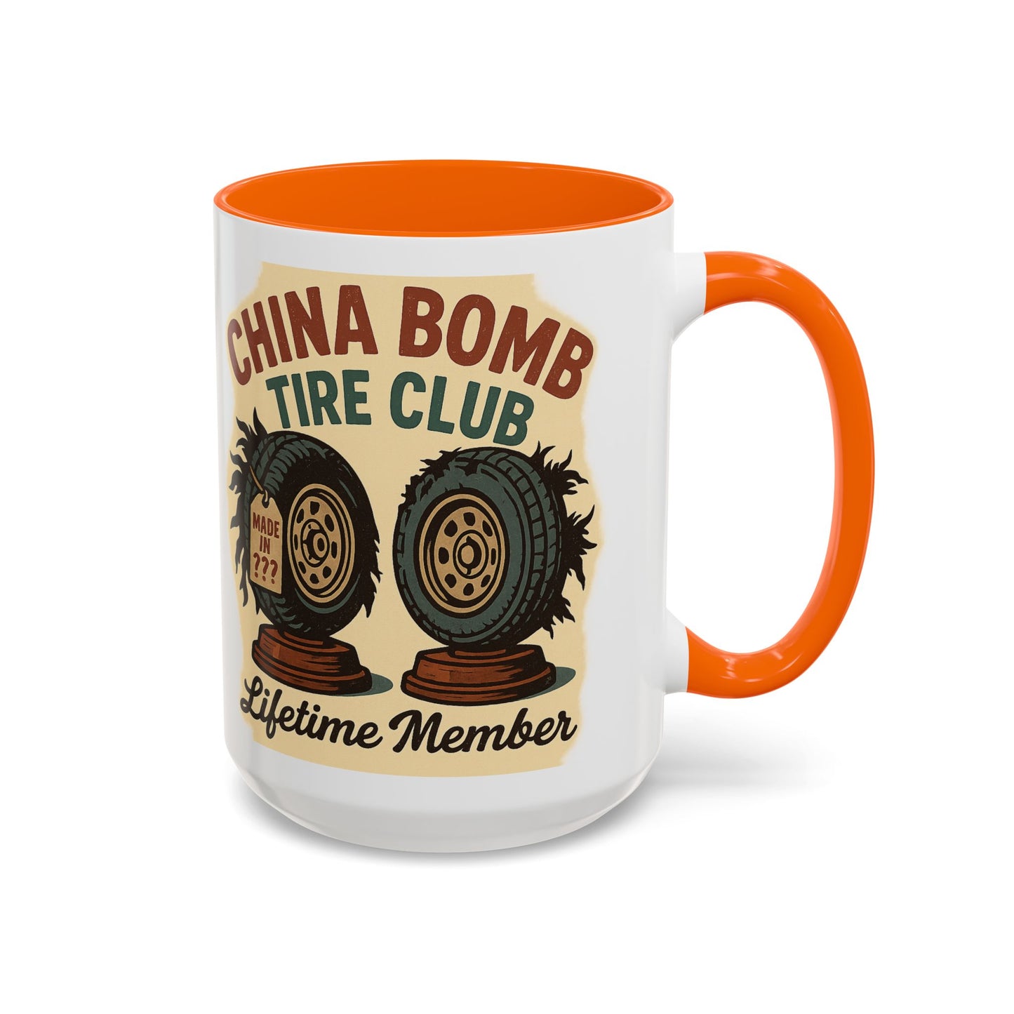 China Bomb Tire Club – “Lifetime Member” RV and Trailer Mug