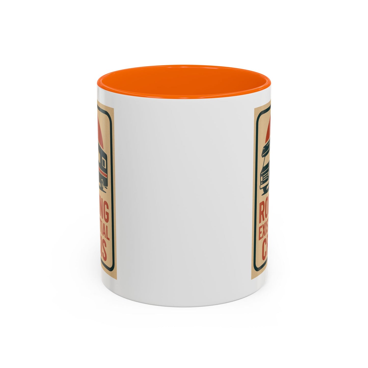 Rolling Existential Crisis RV Mug – Retro Camper Life Humor for Nomads, Vanlifers, and Burnt-Out Travelers