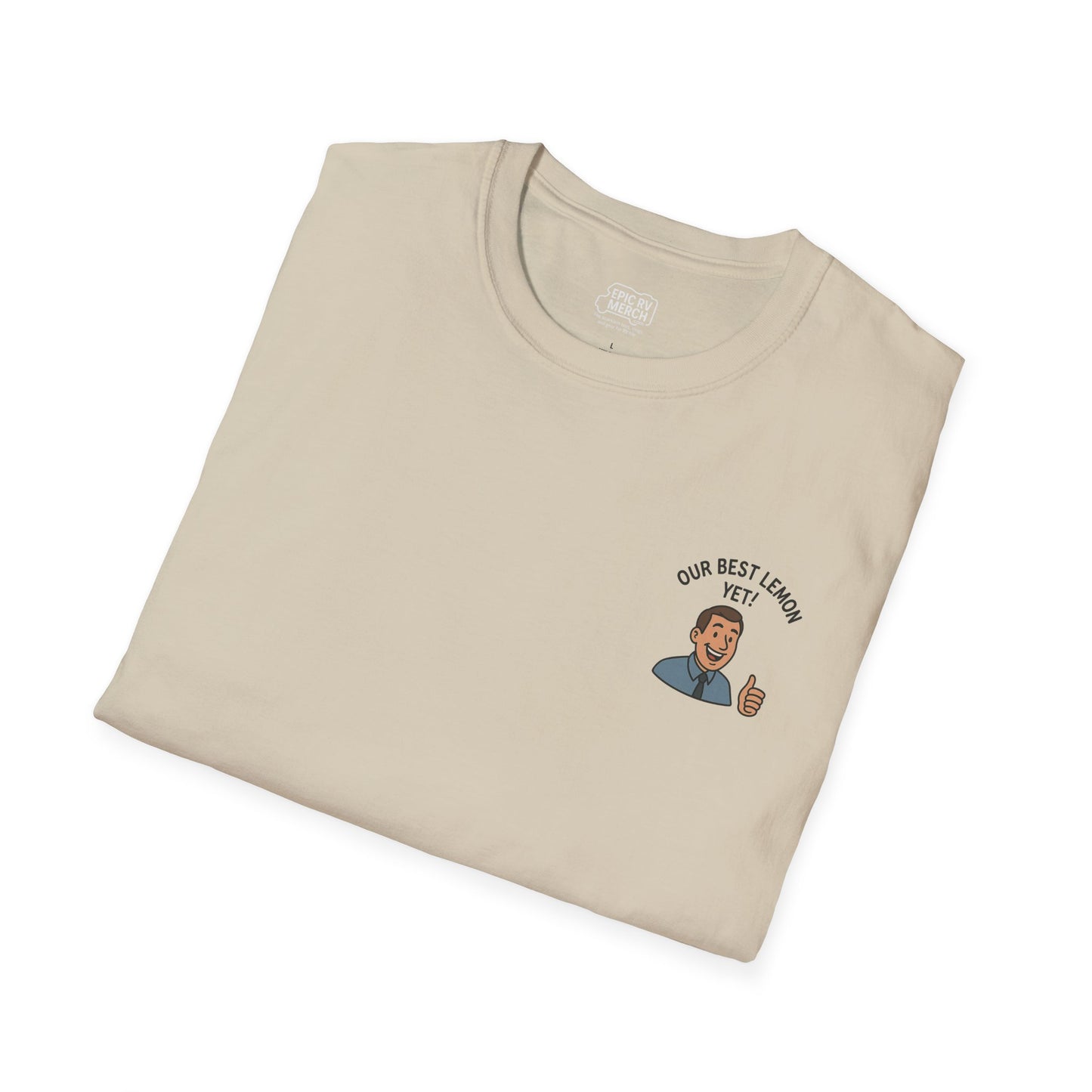 Funny RV Warranty T-Shirt – “Our Best Lemon Yet!” Satirical Camping Tee for RV Owners