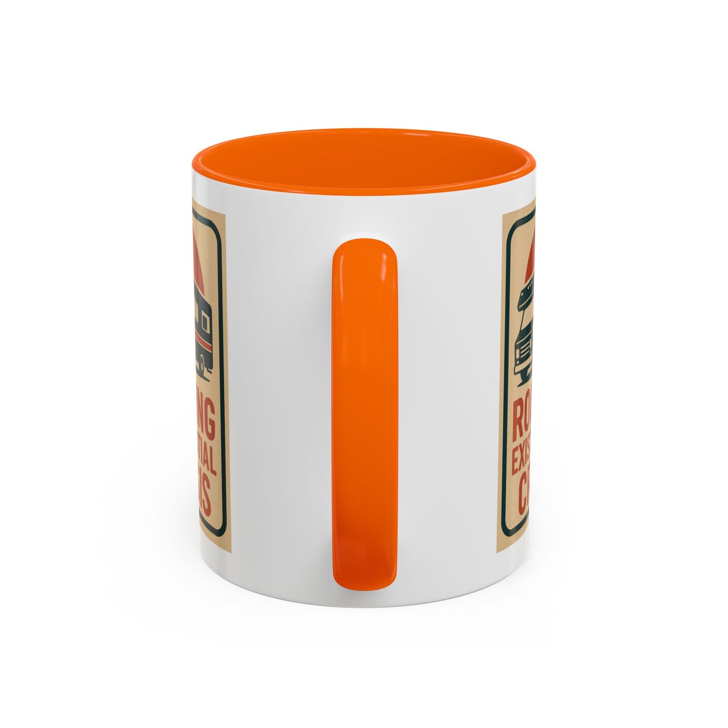 Rolling Existential Crisis RV Mug – Retro Camper Life Humor for Nomads, Vanlifers, and Burnt-Out Travelers