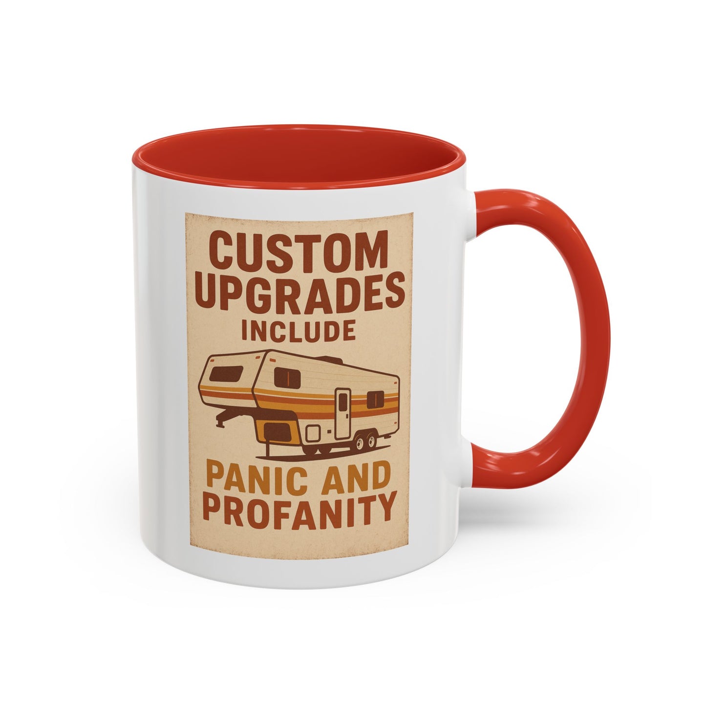 Custom Upgrades Include Panic and Profanity Mug – Funny Fifth Wheel Trailer Gift for RVers and DIY Daredevils