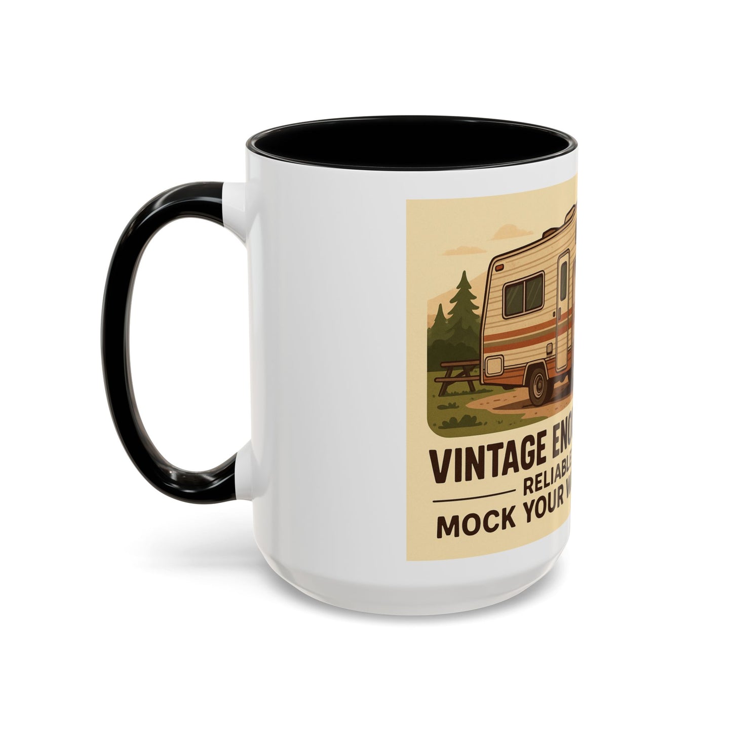 Vintage enough to matter. Reliable enough to mock your warranty claims – Retro RV Coffee Mug