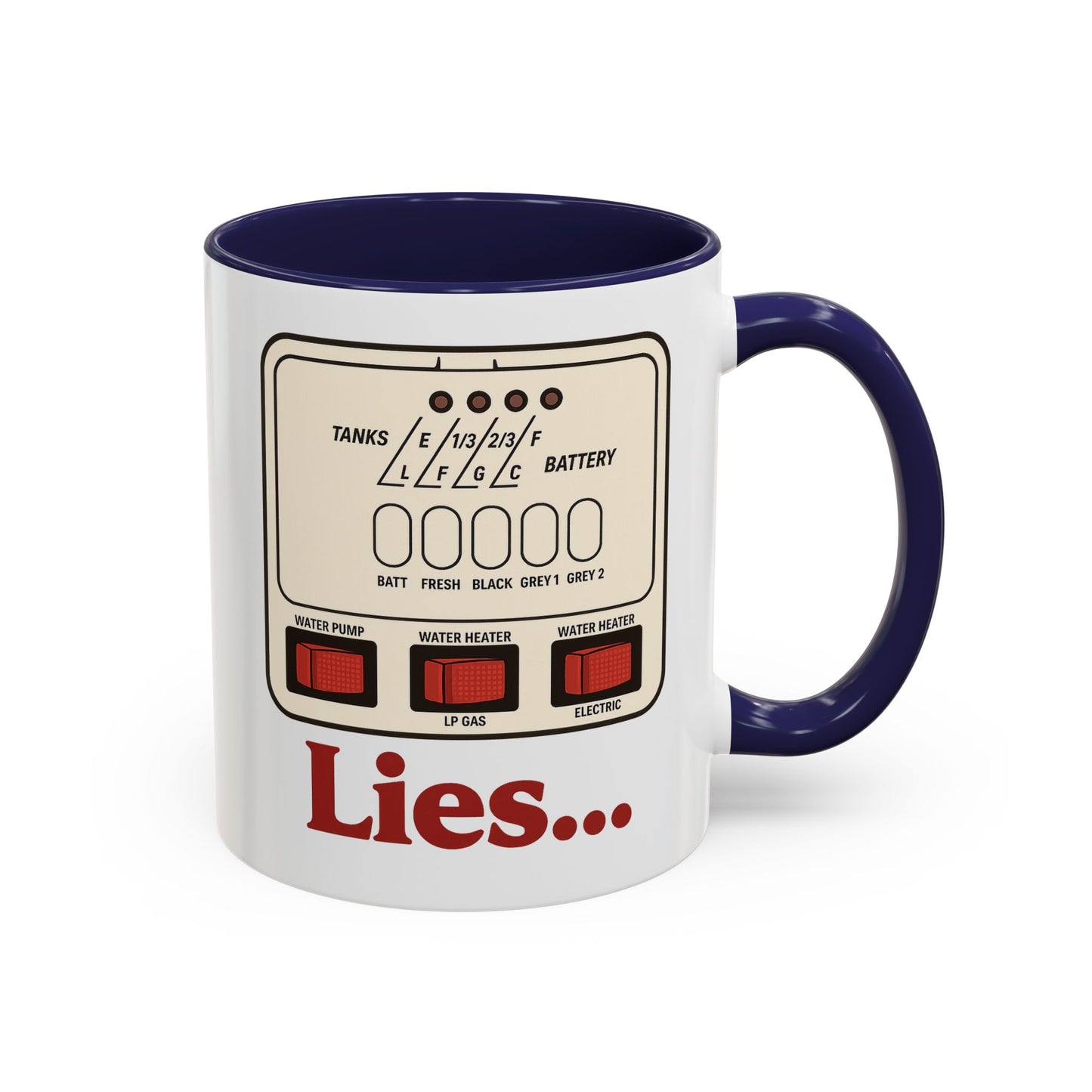 RV Control Panel "Lies..." Coffee Mug