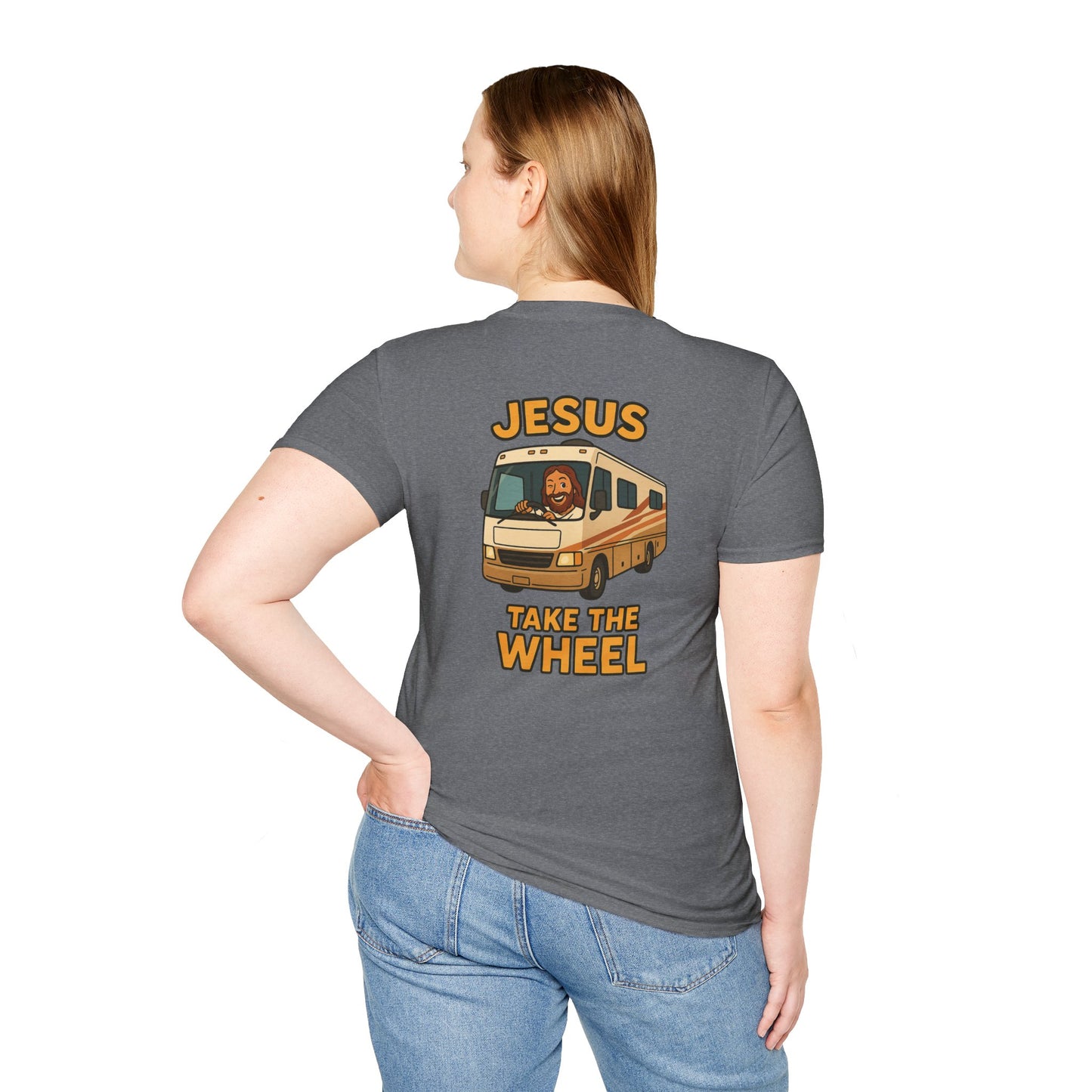 Jesus Take The Wheel – Divine Navigation System Tee