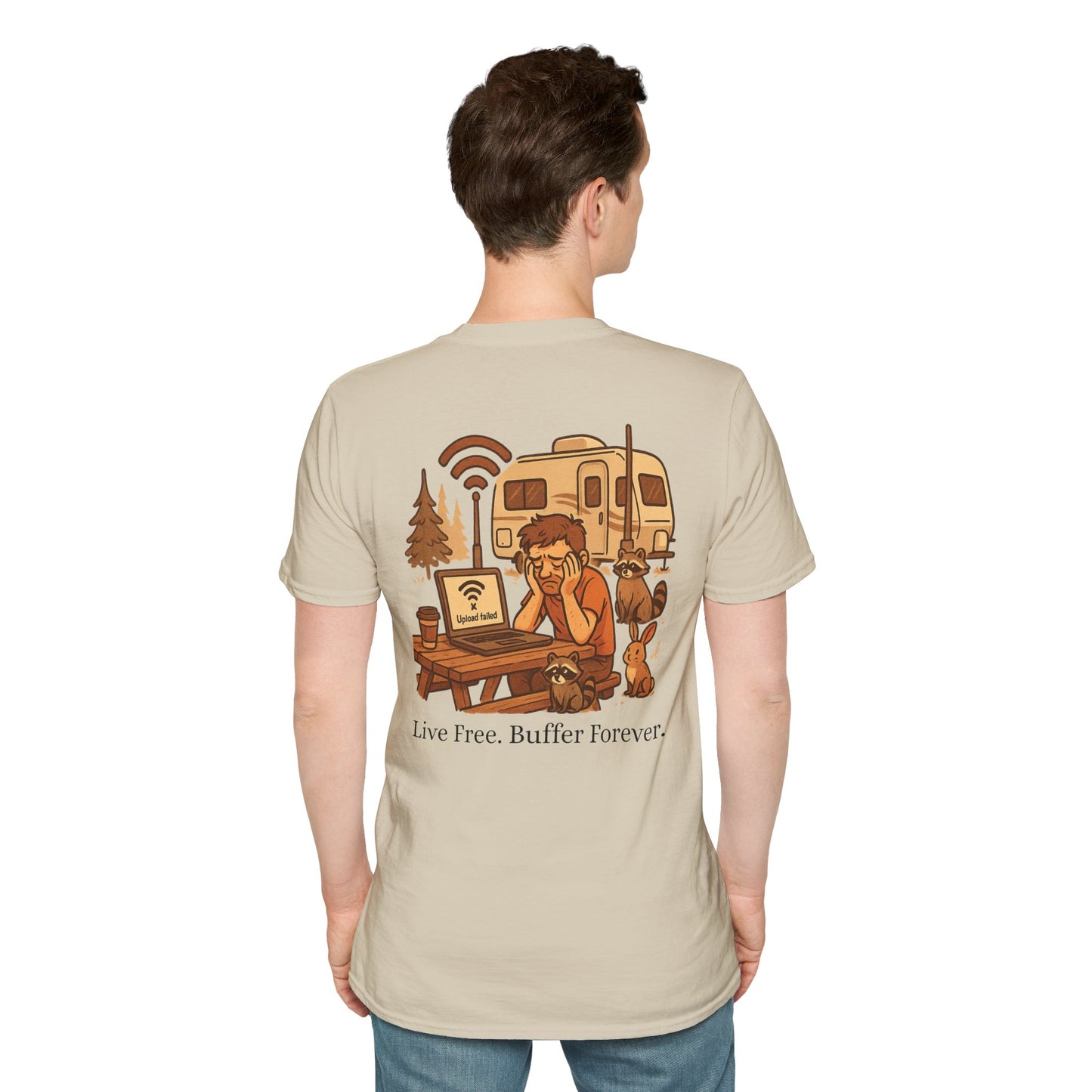 Live Free, Buffer Forever – RV Wi-Fi Meltdown Tee