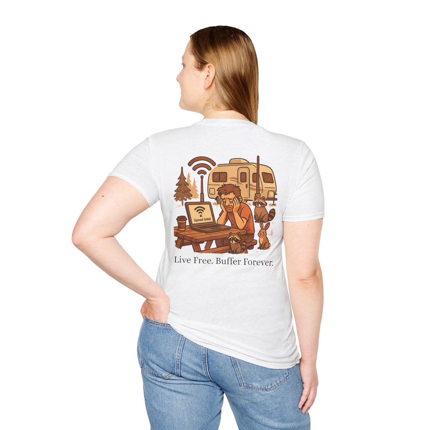 Live Free, Buffer Forever – RV Wi-Fi Meltdown Tee