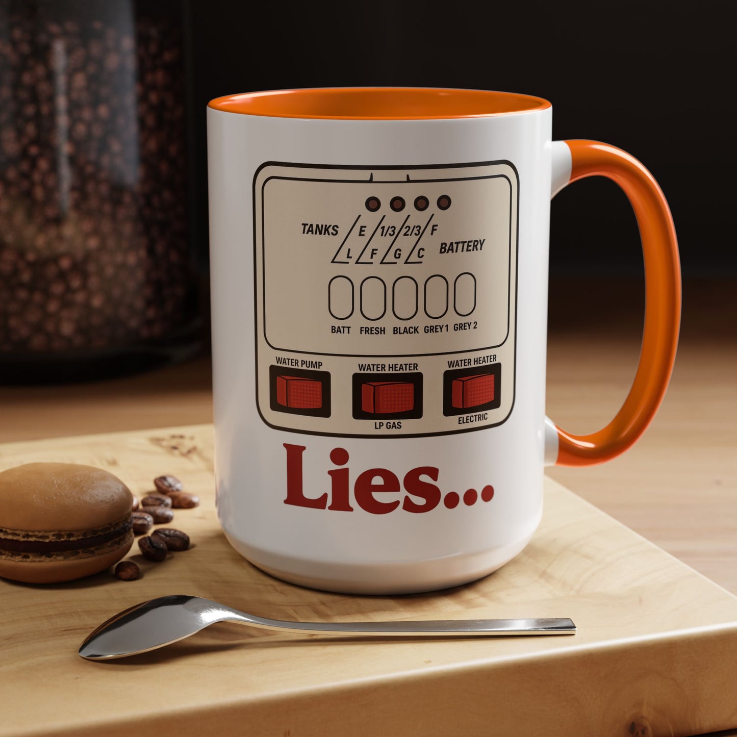 RV Control Panel "Lies..." Coffee Mug