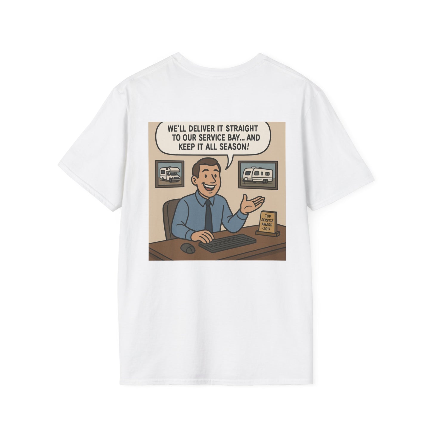 Funny RV Warranty T-Shirt – “Our Best Lemon Yet!” Satirical Camping Tee for RV Owners