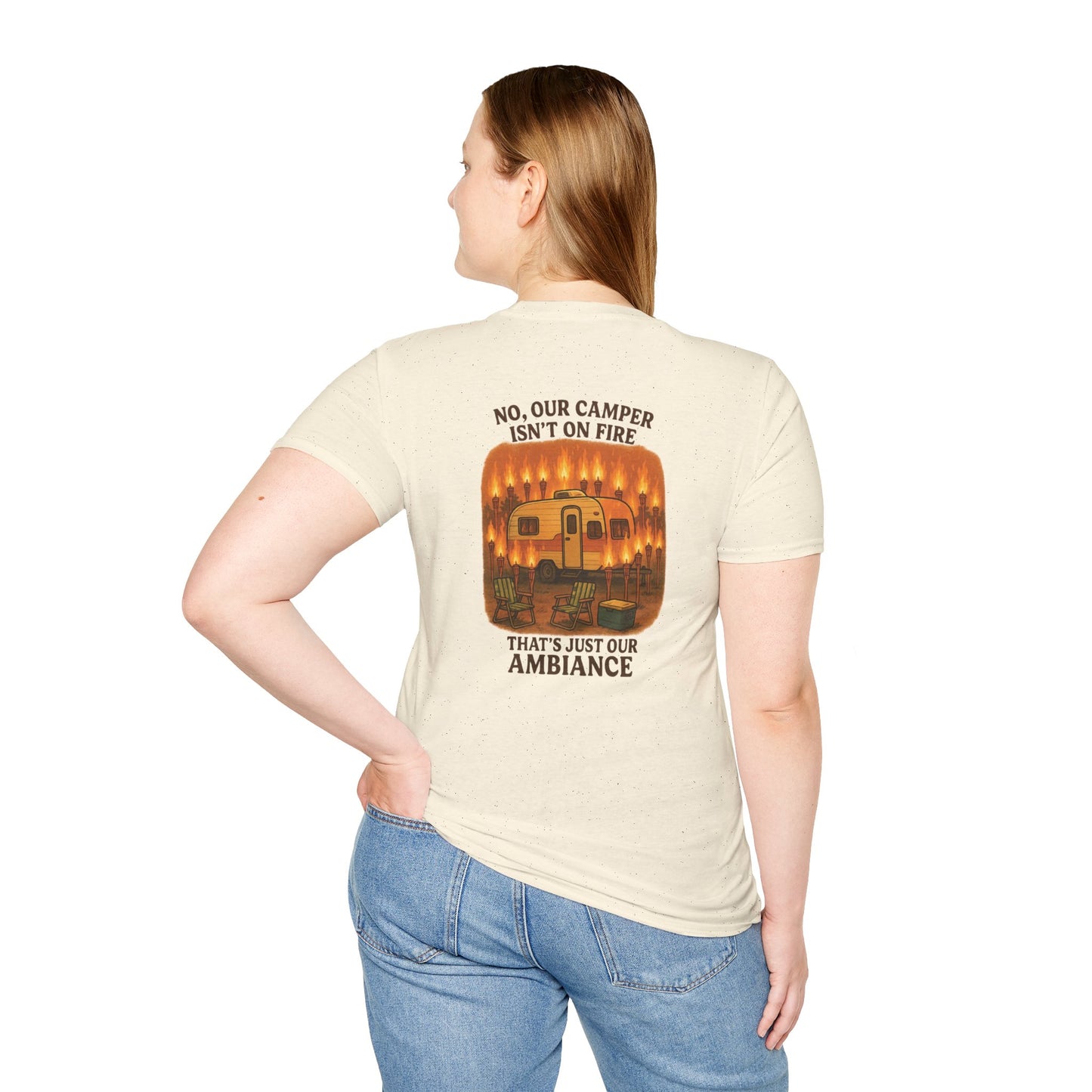 No, Our Camper Isn’t on Fire – Tiki Torch Ambiance RV T-Shirt