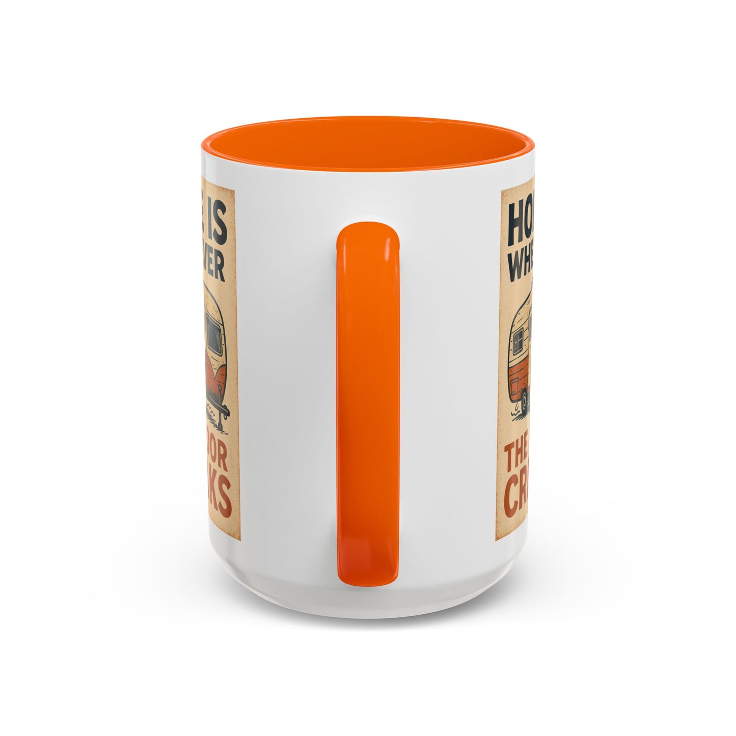 Home Is Wherever the Floor Creaks Mug – Funny Vintage Camper Gift for RV Life & Full-Time Travelers