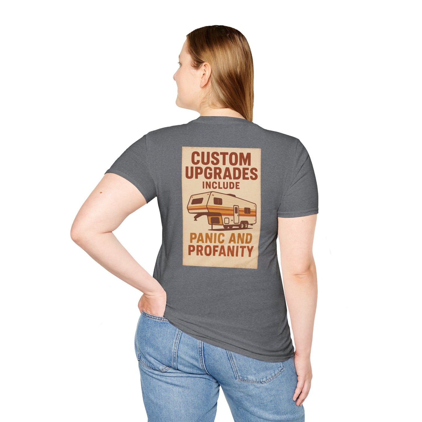Custom Upgrades – Panic and Profanity RV T-Shirt with Retro Pocket Logo