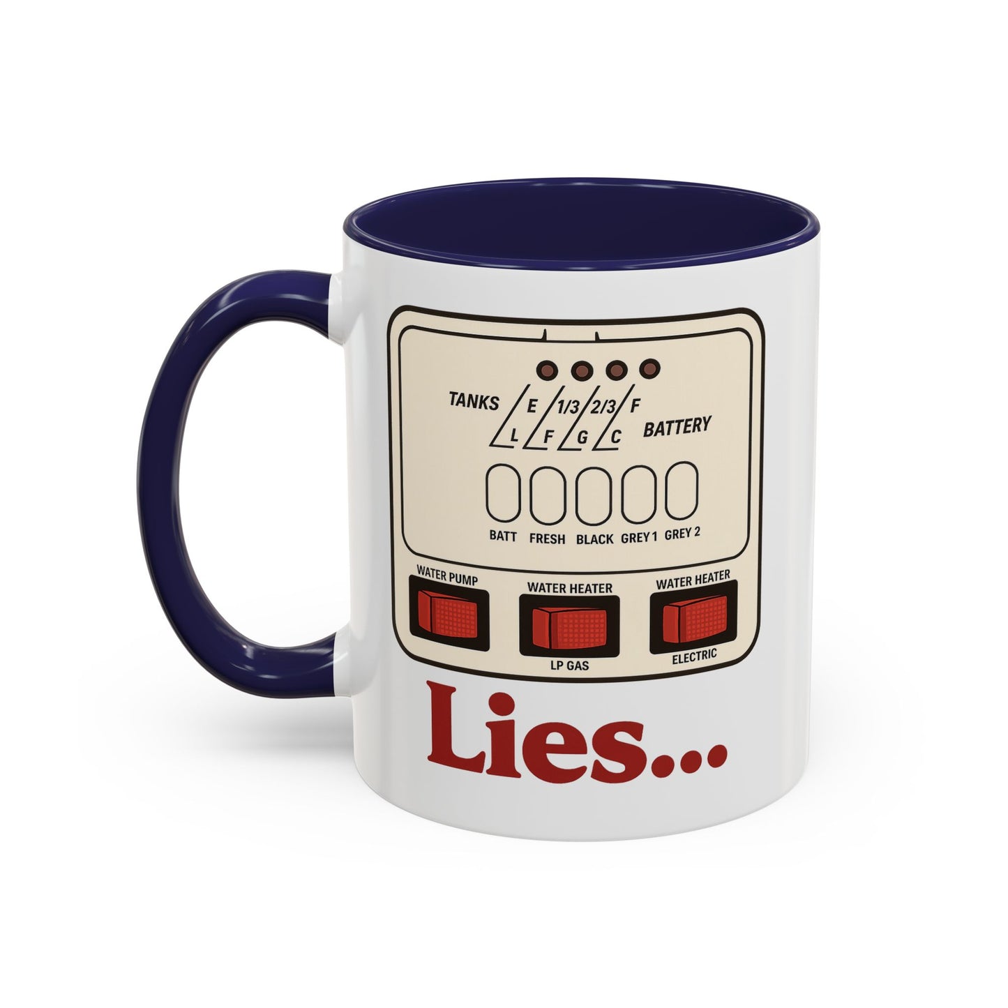 RV Control Panel "Lies..." Coffee Mug