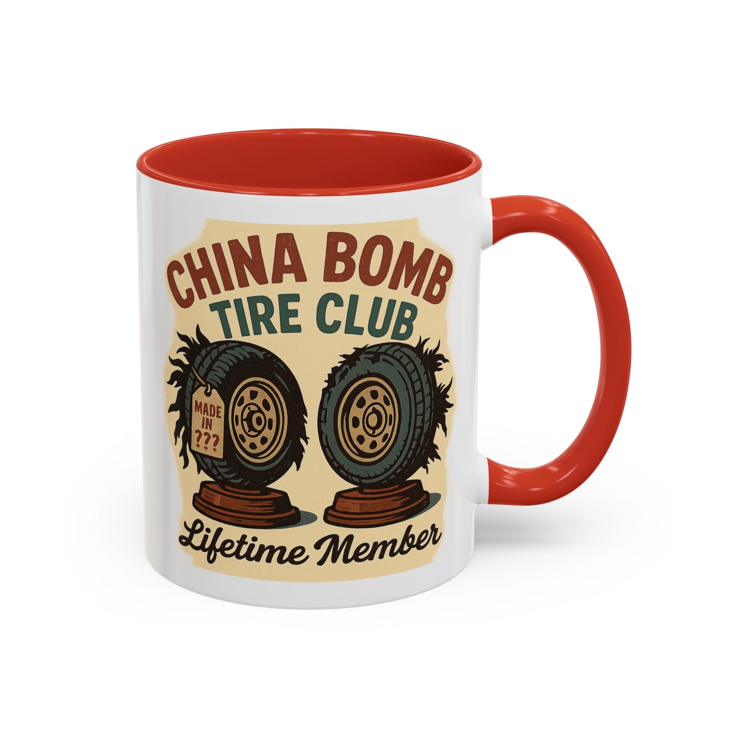China Bomb Tire Club – “Lifetime Member” RV and Trailer Mug