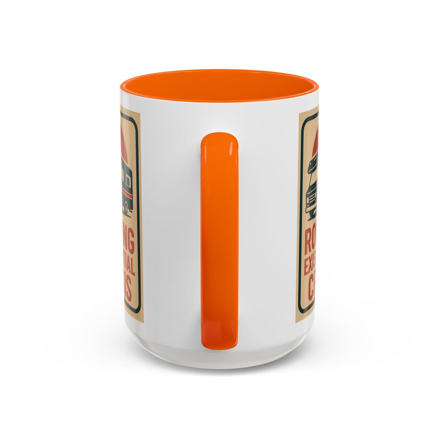 Rolling Existential Crisis RV Mug – Retro Camper Life Humor for Nomads, Vanlifers, and Burnt-Out Travelers