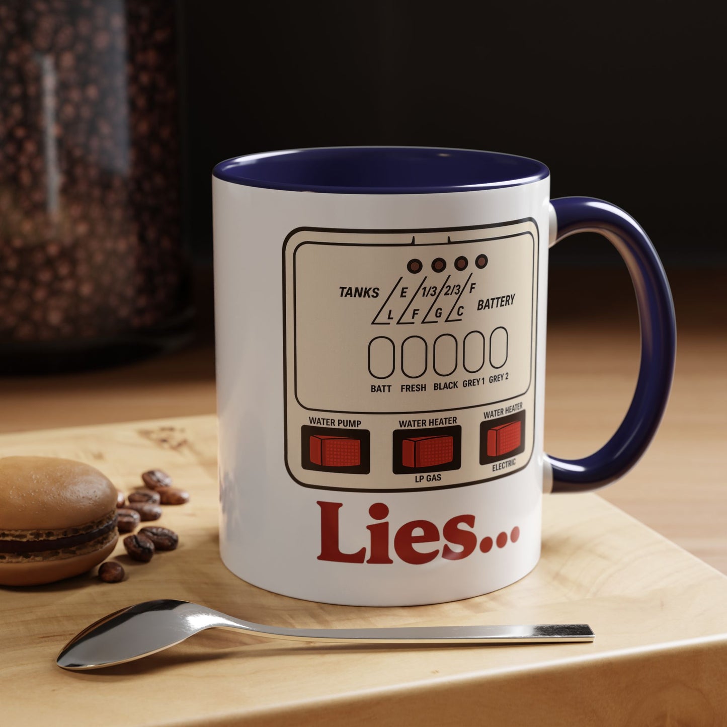 RV Control Panel "Lies..." Coffee Mug