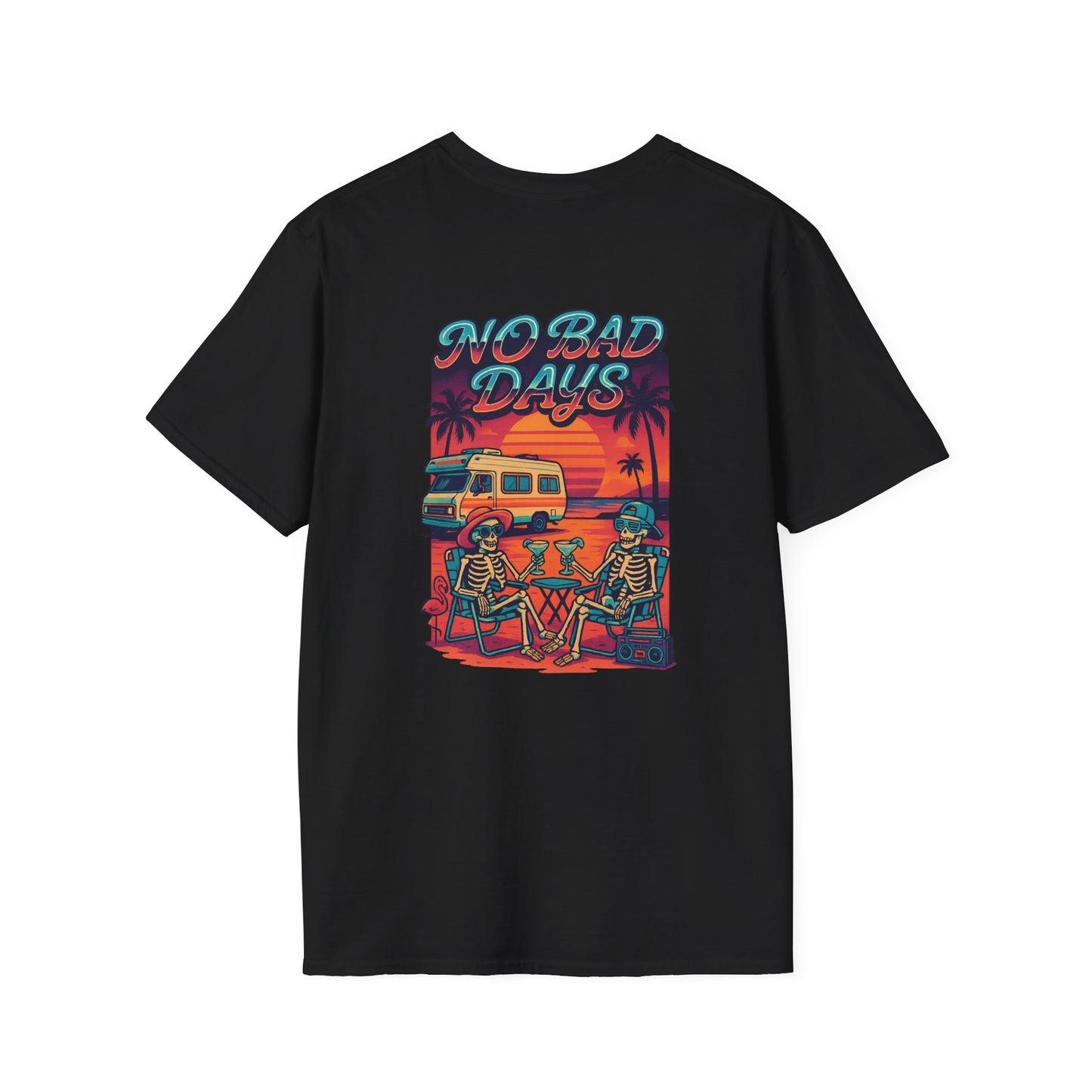 No Bad Days – Skeleton Sunset Motorhome Camp Tee