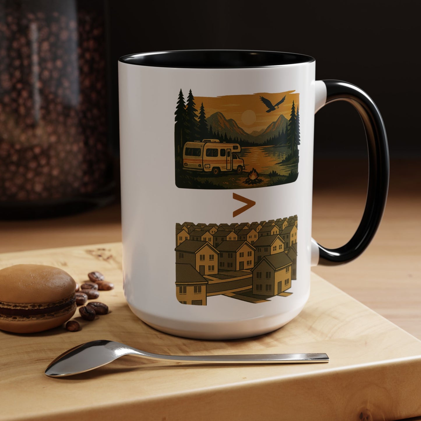 RV Life vs Suburban Life Coffee Mug