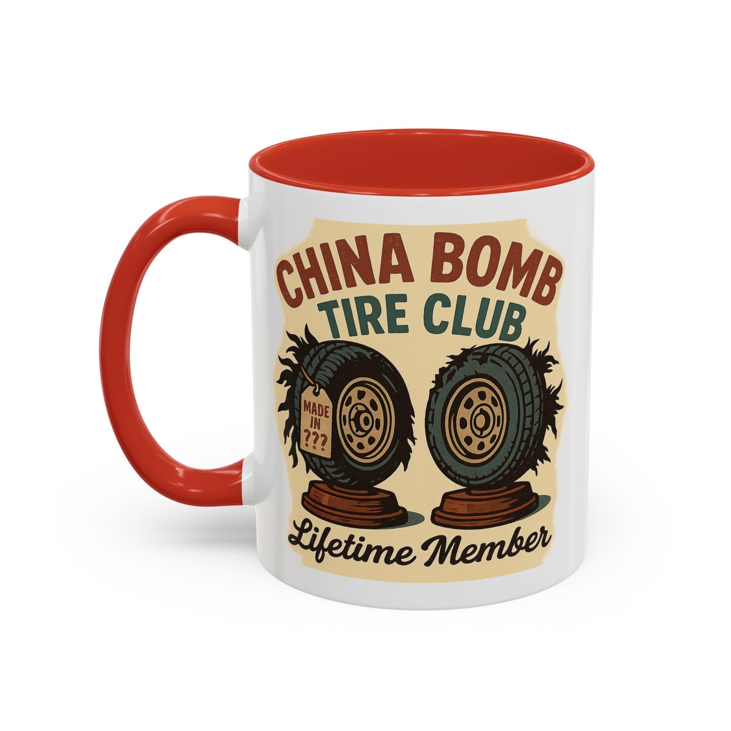 China Bomb Tire Club – “Lifetime Member” RV and Trailer Mug
