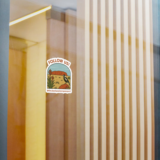 The Backpacker’s Passport “Follow Us!” Vinyl Sticker