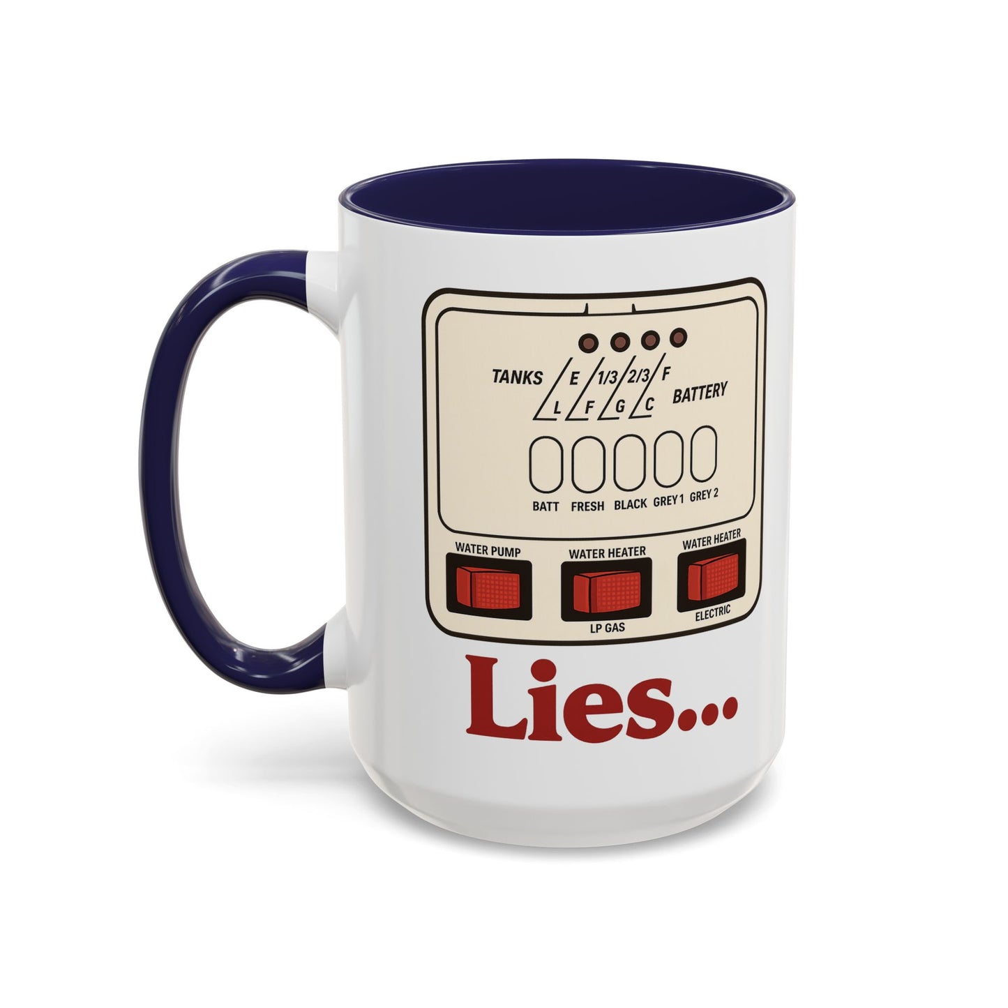RV Control Panel "Lies..." Coffee Mug