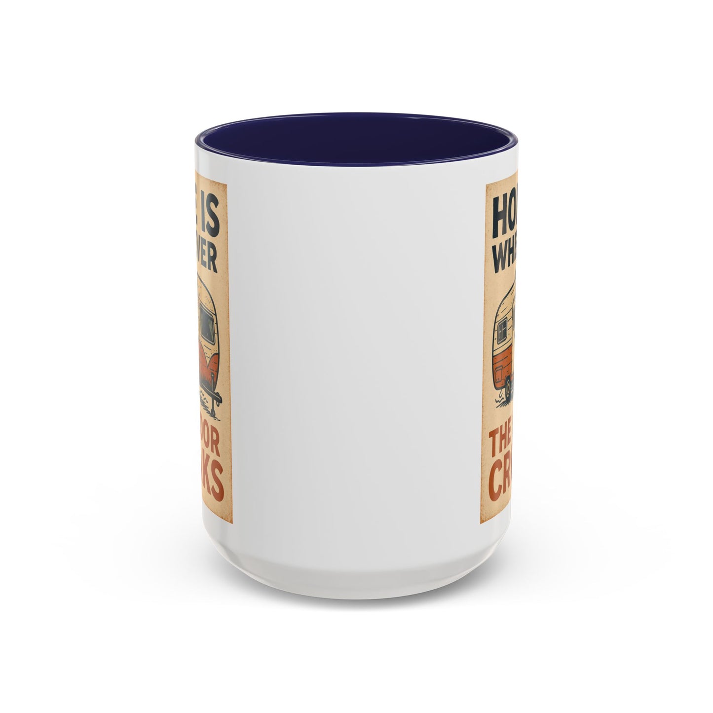 Home Is Wherever the Floor Creaks Mug – Funny Vintage Camper Gift for RV Life & Full-Time Travelers
