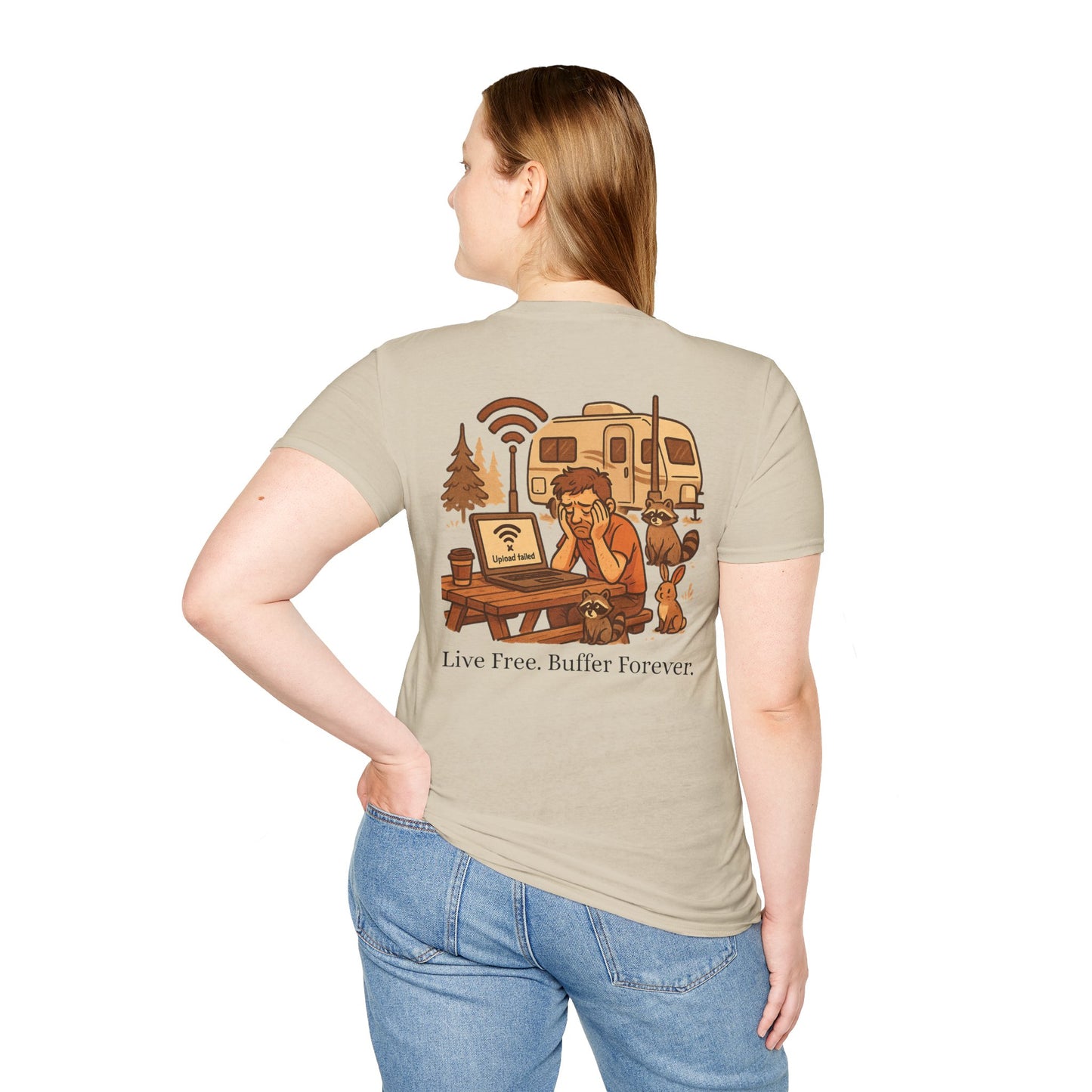 Live Free, Buffer Forever – RV Wi-Fi Meltdown Tee
