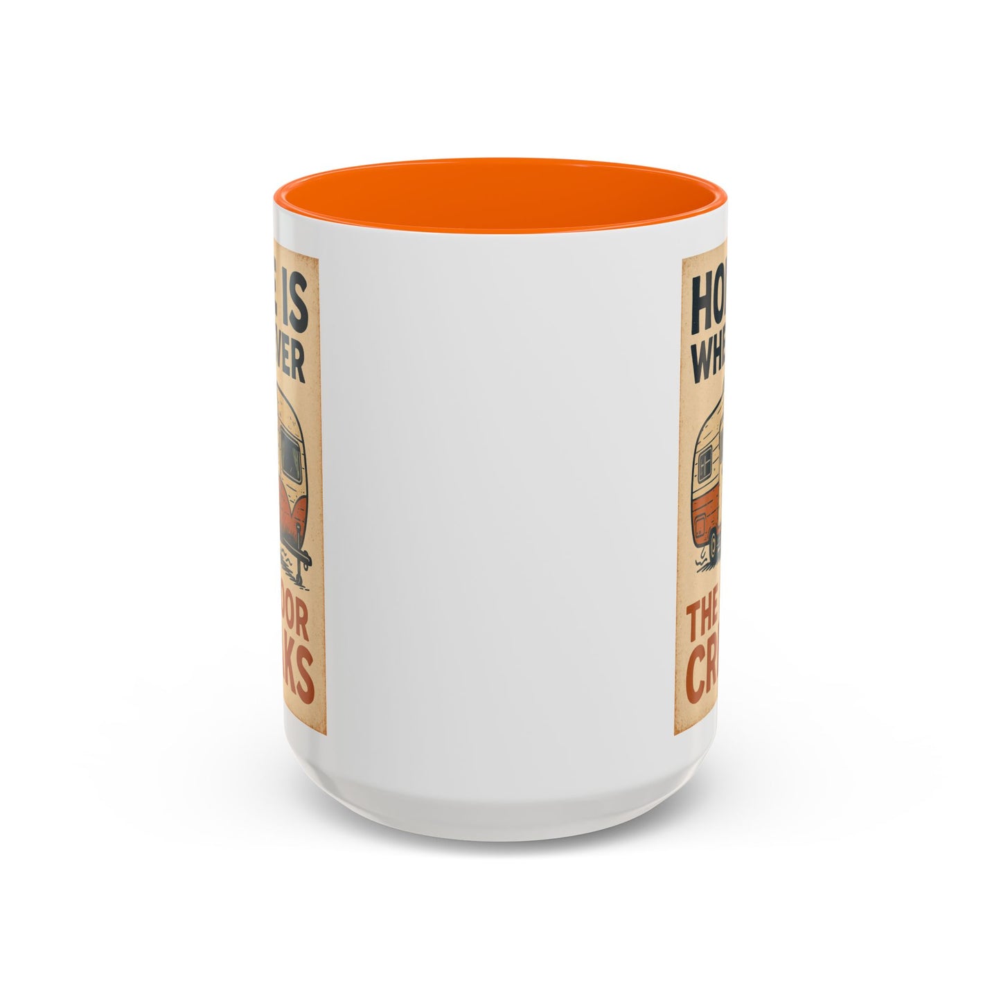 Home Is Wherever the Floor Creaks Mug – Funny Vintage Camper Gift for RV Life & Full-Time Travelers