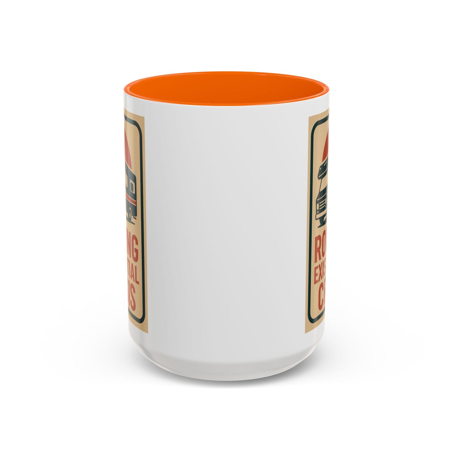 Rolling Existential Crisis RV Mug – Retro Camper Life Humor for Nomads, Vanlifers, and Burnt-Out Travelers