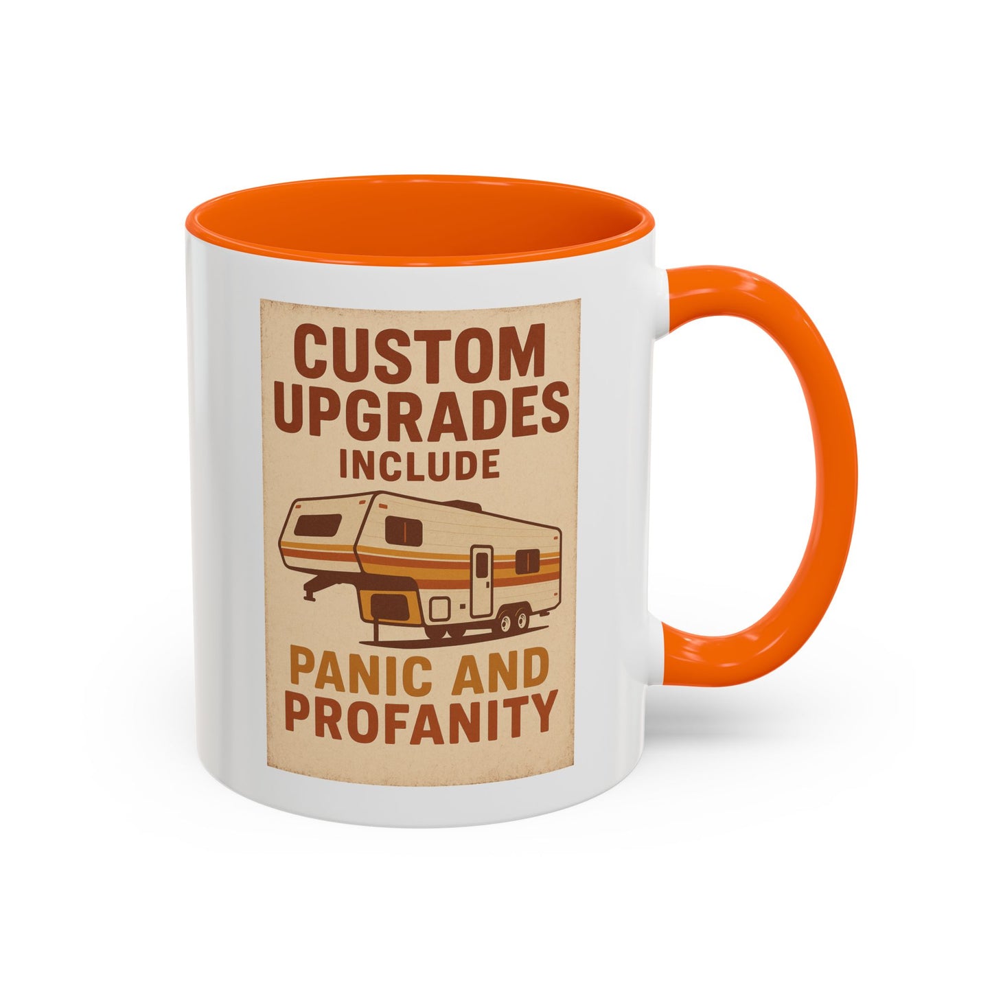 Custom Upgrades Include Panic and Profanity Mug – Funny Fifth Wheel Trailer Gift for RVers and DIY Daredevils