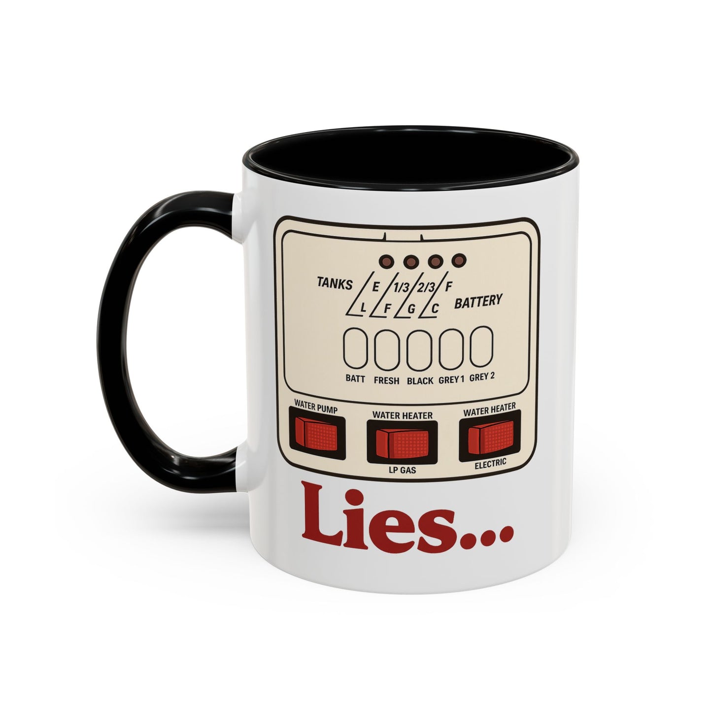RV Control Panel "Lies..." Coffee Mug