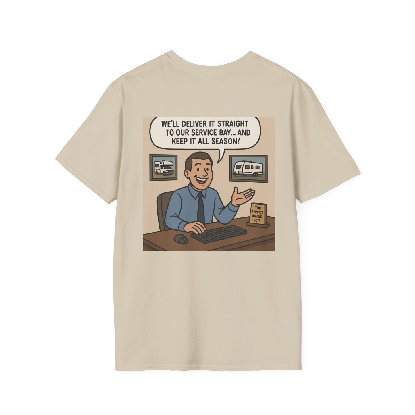 Funny RV Warranty T-Shirt – “Our Best Lemon Yet!” Satirical Camping Tee for RV Owners