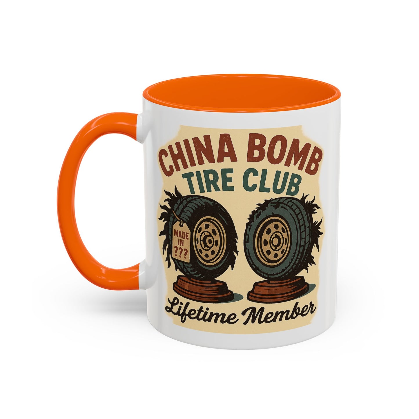 China Bomb Tire Club – “Lifetime Member” RV and Trailer Mug