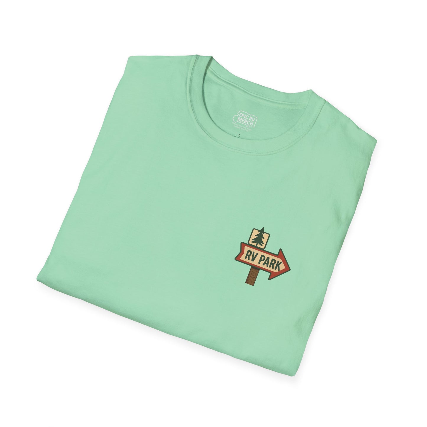 Home Is Where the Flamingos Roam – Retro RV Camping T-Shirt