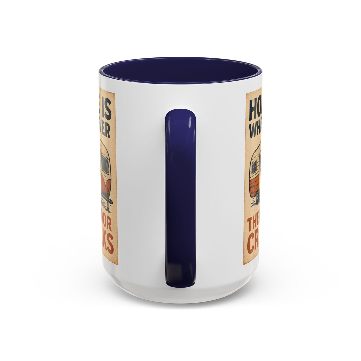 Home Is Wherever the Floor Creaks Mug – Funny Vintage Camper Gift for RV Life & Full-Time Travelers