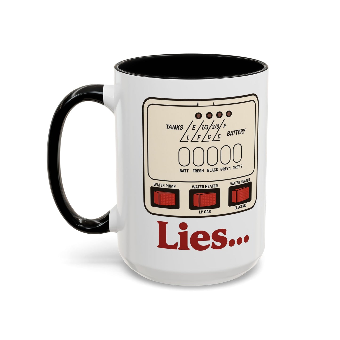 RV Control Panel "Lies..." Coffee Mug
