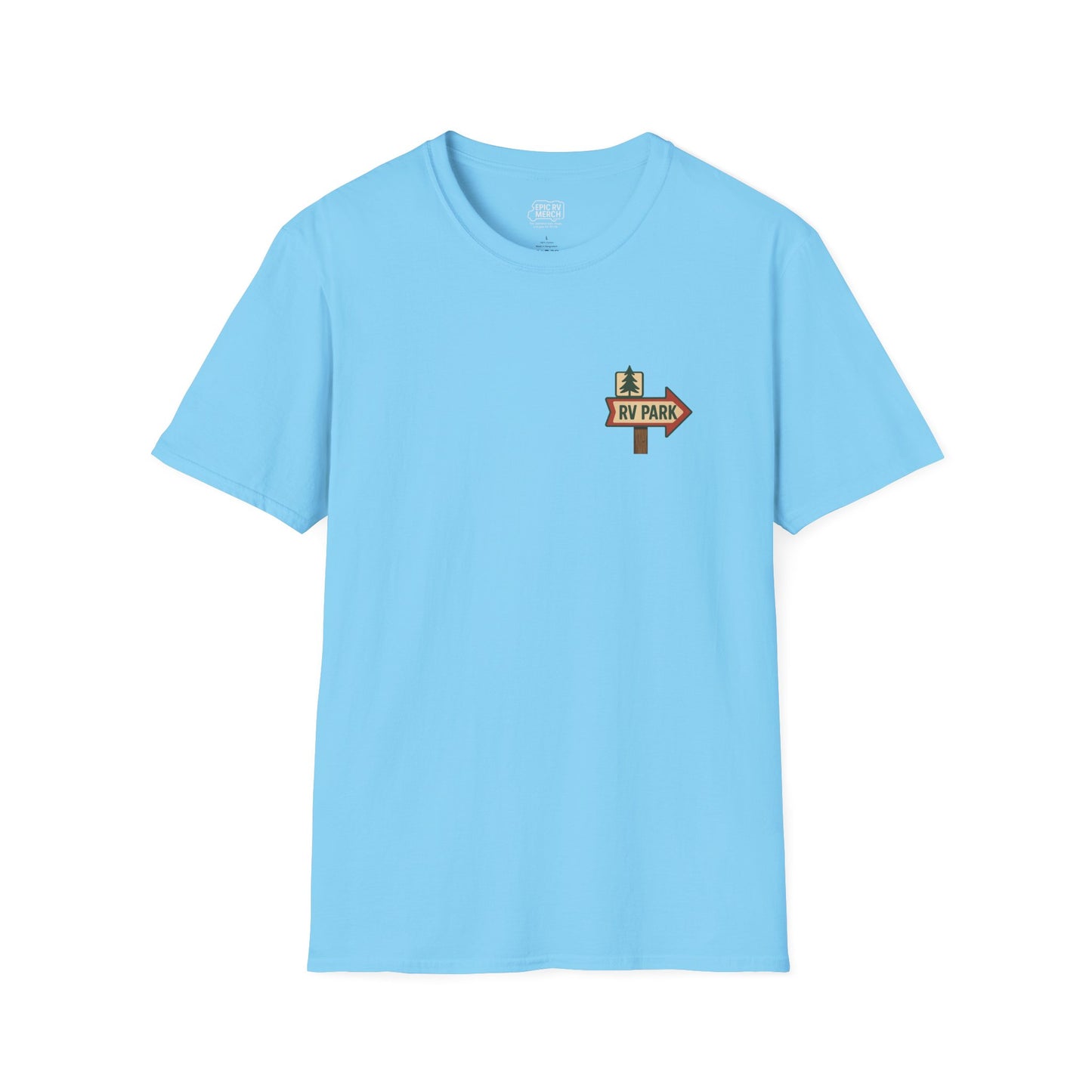 Home Is Where the Flamingos Roam – Retro RV Camping T-Shirt