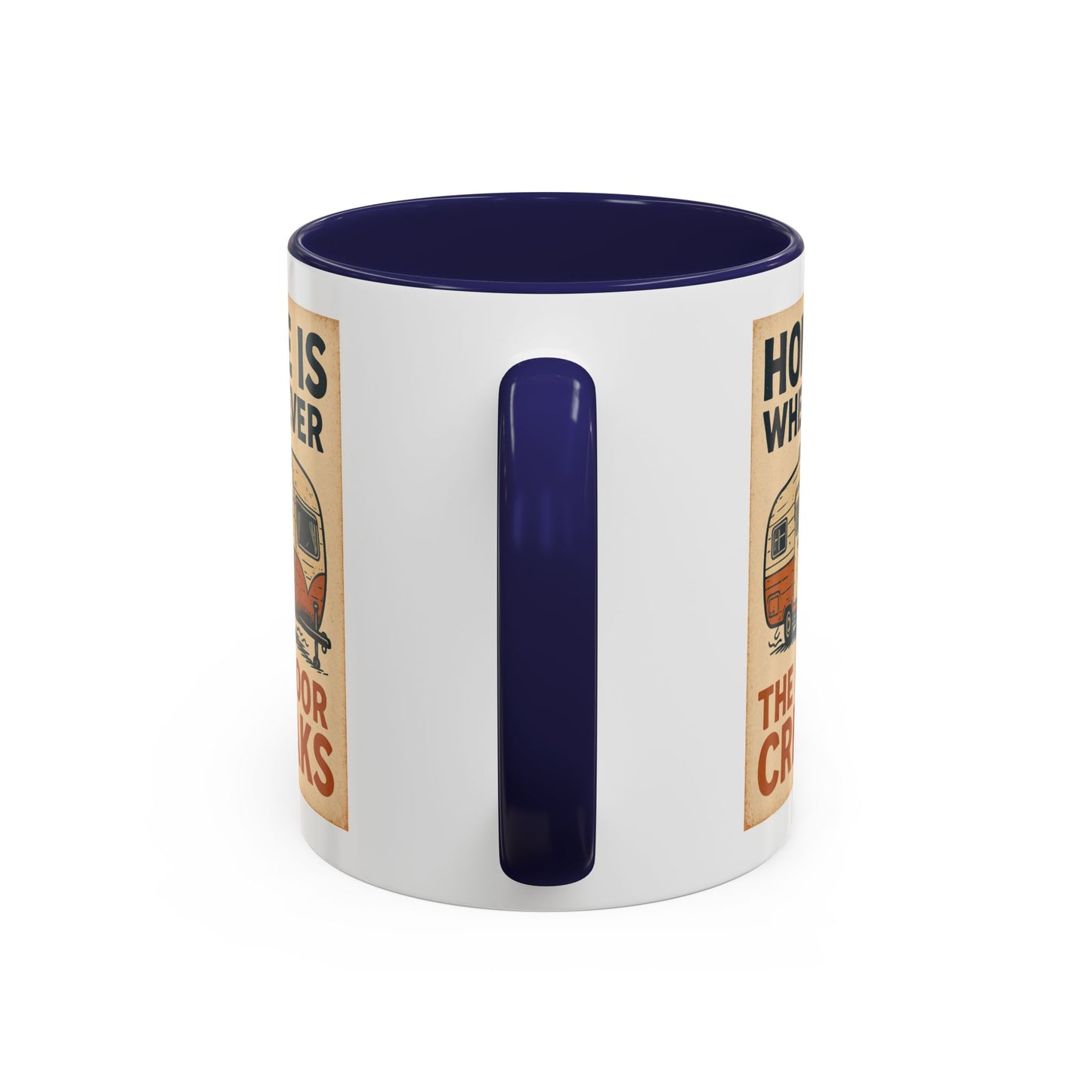 Home Is Wherever the Floor Creaks Mug – Funny Vintage Camper Gift for RV Life & Full-Time Travelers