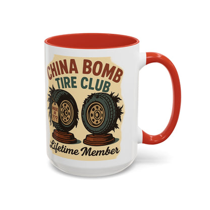 China Bomb Tire Club – “Lifetime Member” RV and Trailer Mug