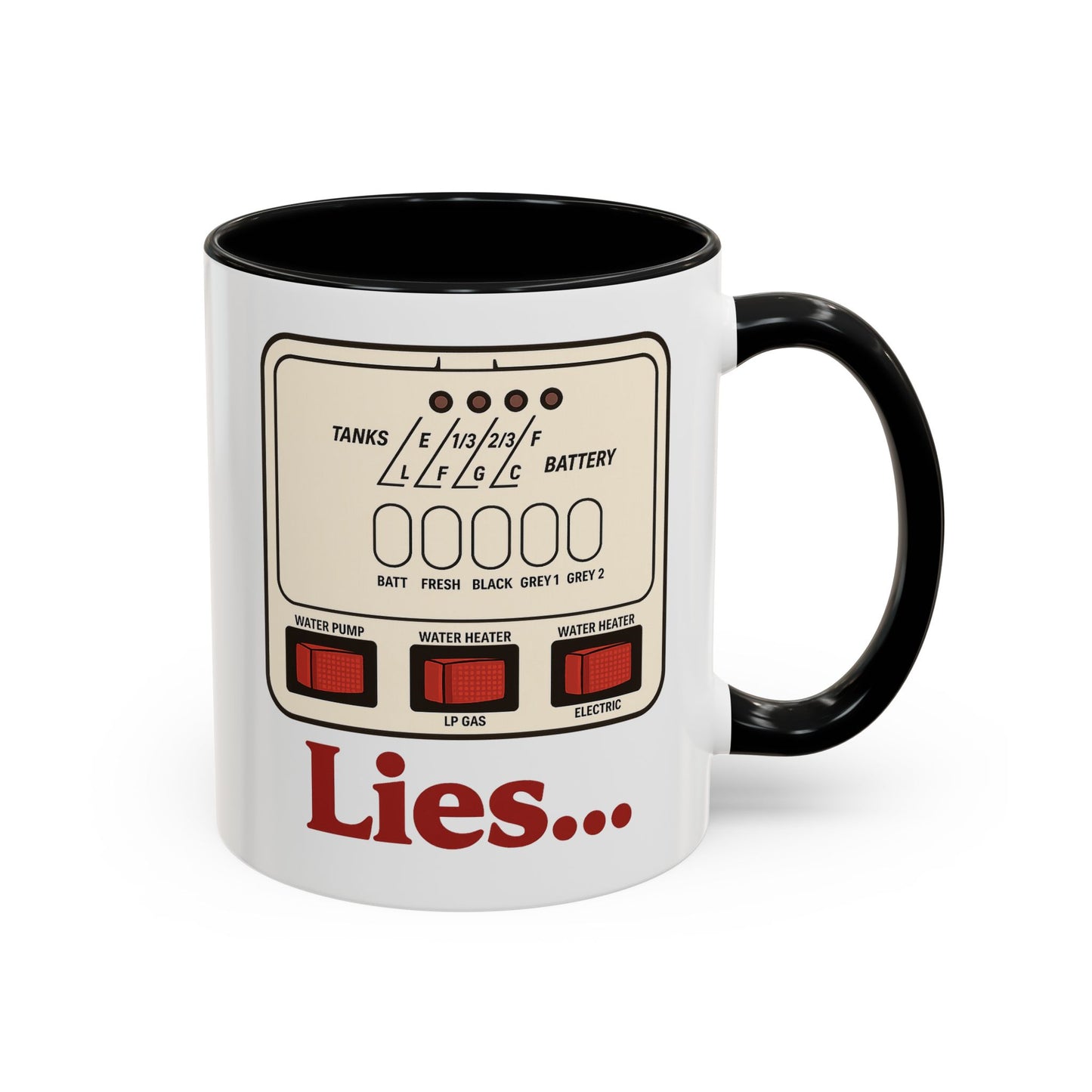 RV Control Panel "Lies..." Coffee Mug