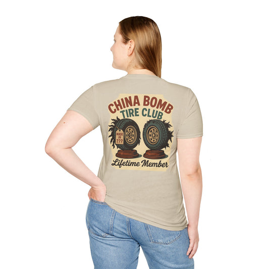 China Bomb Tire Club – Lifetime Member RV T-Shirt