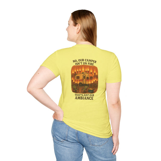 No, Our Camper Isn’t on Fire – Tiki Torch Ambiance RV T-Shirt