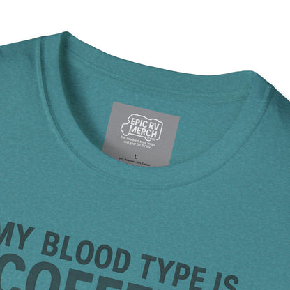 My Blood Type is Coffee+ RV Tee
