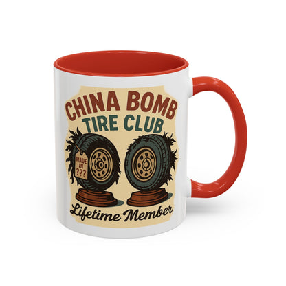 China Bomb Tire Club – “Lifetime Member” RV and Trailer Mug