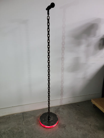 Custom Mic Stand with Light-Up Base – Chain Link or Tubular Upright