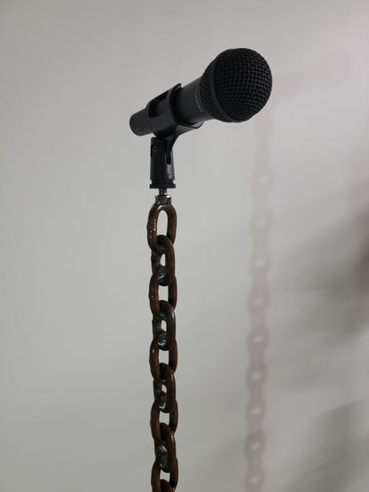 Custom Mic Stand with Light-Up Base – Chain Link or Tubular Upright