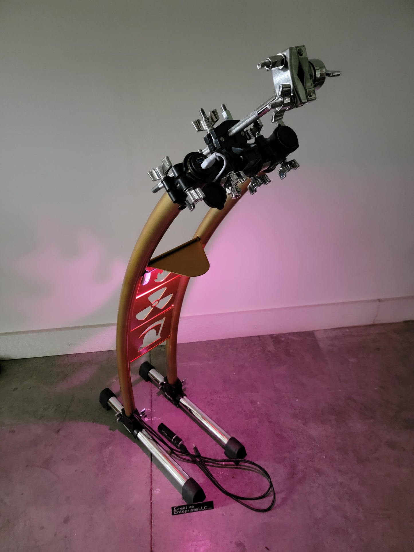 Custom Drum Module + Accessory Stand – Adjustable Mount, RGB Lighting, Personalized Panels