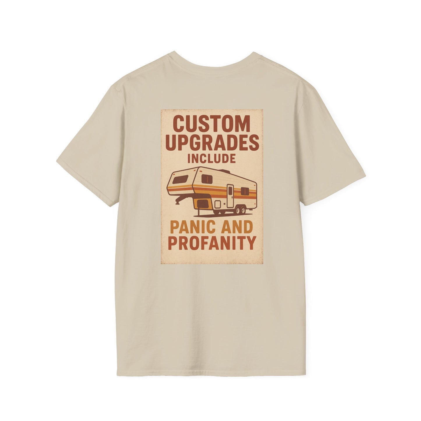 Custom Upgrades – Panic and Profanity RV T-Shirt with Retro Pocket Logo