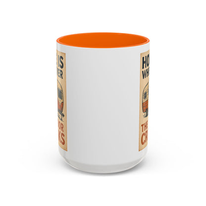 Home Is Wherever the Floor Creaks Mug – Funny Vintage Camper Gift for RV Life & Full-Time Travelers