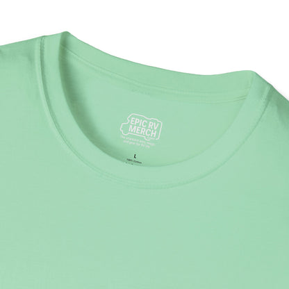 Home Is Where the Flamingos Roam – Retro RV Camping T-Shirt