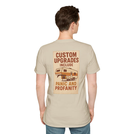 Custom Upgrades – Panic and Profanity RV T-Shirt with Retro Pocket Logo